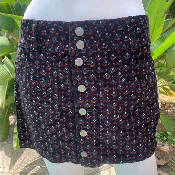 💋NWT FREE People Corduroy Button Down Mini Skirt - Picture 4 of 13